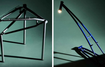 Стул стол и лампа из велосипедных рам появились в проекте Cara Campos